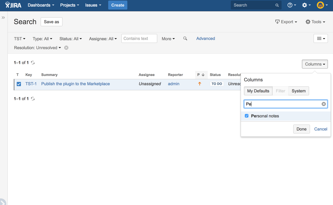 Personal Notes for JIRA